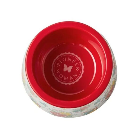 🦋 New Pioneer Woman Fancy Flowers (2) 14-Ounce Pet Bowls, Dog or Cat Bowls - Picture 7 of 11